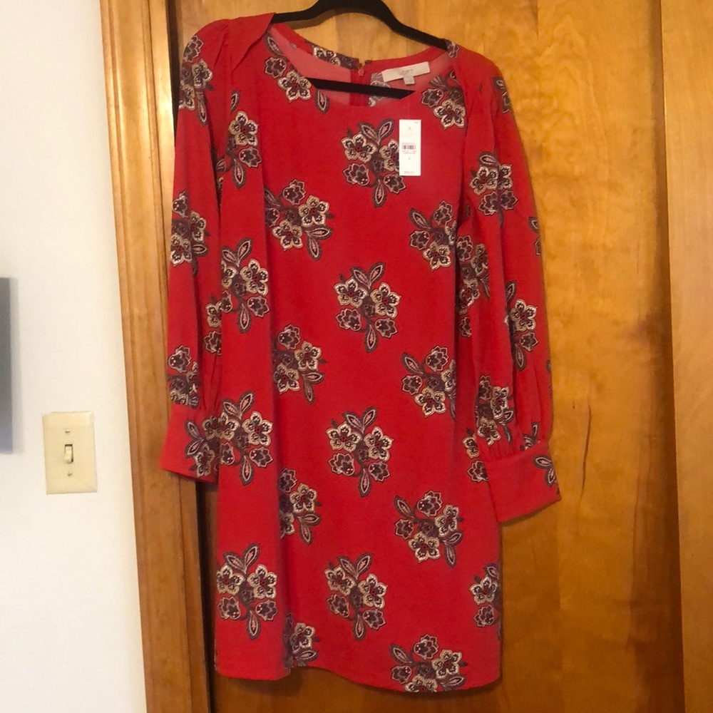 beautiful, soft, red long sleeves dress!